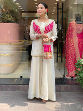 Pretty White Silk with Embroidery Work Co-ord Set