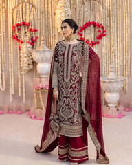 Gorgeous Maroon Color Sequence Work Straight Salwar Suit
