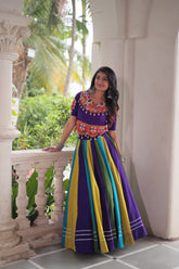 Gorgeous Multicolor Roman Gamthi Work Lehenga Choli