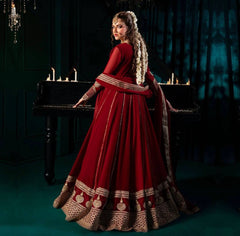 Ravishing Red Color Georgette Thread Work Anarkali Gown