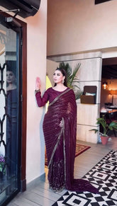 Marvelous Wine Color Kasturi Silk Work Saree