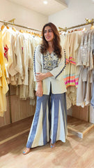 Lovely White Color Silk With Embroidery Work Co-ord Set