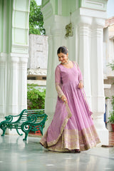 Trendy Sky Blue Color Georgette Embroidery Gown