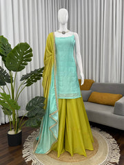 Ravishing Green Sequence Work Sharara Suit