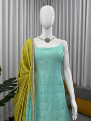 Ravishing Green Sequence Work Sharara Suit