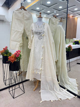 Amazing White Color Mirror Work Gown