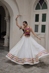 Navratri Wear Black Color Kutchi Gamthi Work Lehenga Choli