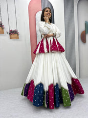Ravishing White Color Lehenga Choli For Navratri Festival