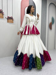 Ravishing White Color Lehenga Choli For Navratri Festival