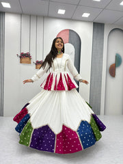 Ravishing White Color Lehenga Choli For Navratri Festival