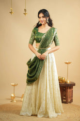 Ravishing Green Color Zari Work Lehenga Choli