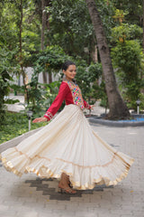 White Color Embroidered Lehenga Choli For Navratri Collection