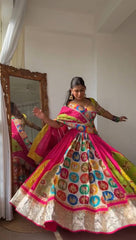 Awesome Pink Crepe with Digital Print Lehenga