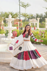 White Color Navratri Wear Designer Lehenga Choli