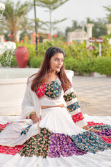 White Color Navratri Wear Designer Lehenga Choli