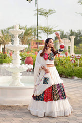 White Color Navratri Wear Designer Lehenga Choli