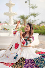 White Color Navratri Wear Designer Lehenga Choli