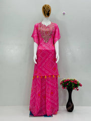 Lovely Pink Color Digital Printed Georgette Sharara Suit