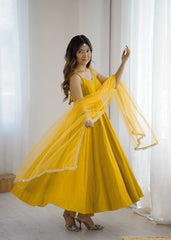 Trendy Yellow Color Fully Flared Anarkali Suit
