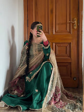 Exclusive Green Color Sequence Work Sharara Suit