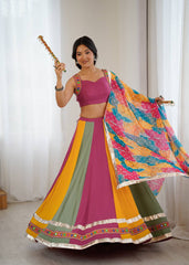 Navratri Special Multicolor Mirror Work Lehenga Choli