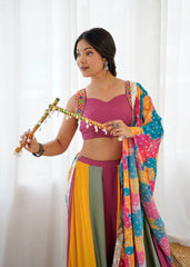Navratri Special Multicolor Mirror Work Lehenga Choli