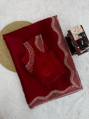 Ravishing Maroon Color Jimmy Chu Saree