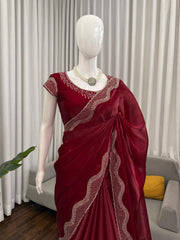 Ravishing Maroon Color Jimmy Chu Saree