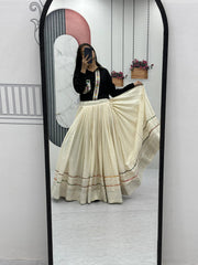 Black Embroidery Work Skirt With Lehenga For Navratri