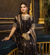 Marvelous Black Sequence Work Georgette Anarkali Suit