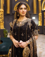 Marvelous Black Sequence Work Georgette Anarkali Suit