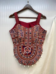 White Color Mirror Work Lehenga Choli for Navratri Wear