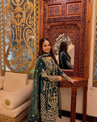 Trendy Green Georgette Sequence Work Palazzo Suit