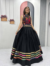 Exclusive White Cotton Gamthi Work Lehenga