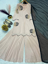 Fancy Pink Roman Silk with Zari Work Palazzo Suit