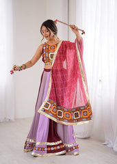 Trendy Pink Rayon With Mirror Work Lehenga Choli
