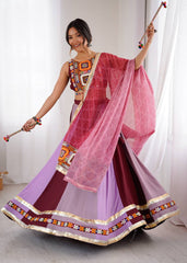 Trendy Pink Rayon With Mirror Work Lehenga Choli