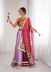 Trendy Pink Rayon With Mirror Work Lehenga Choli