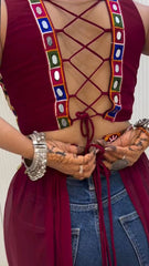 Daisy Maroon Georgette Work Lehenga Choli