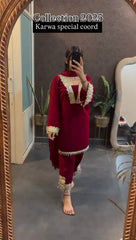 Amazing Maroon Georgette Sequence Work Pant Suit