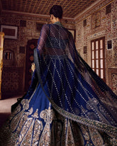 Attractive Blue Slub Silk Dori Work Lehenga Choli