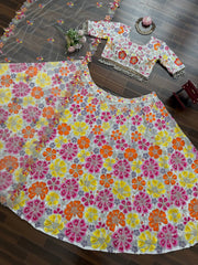 Ravishing White Georgette with Sequence Work Lehenga Choli