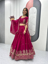 Ravishing Pink Chinon Embroidery Work Lehenga Choli