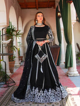 Ravishing Black Velvet with Sequence Work Lehenga Choli
