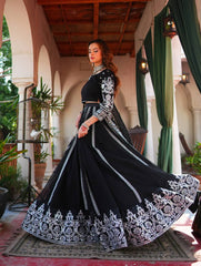 Ravishing Black Velvet with Sequence Work Lehenga Choli