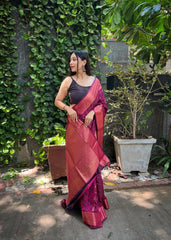 Outstanding Pink Color Soft Silk Saree