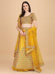 Lovely Yellow Embroidered Work Lehenga Choli