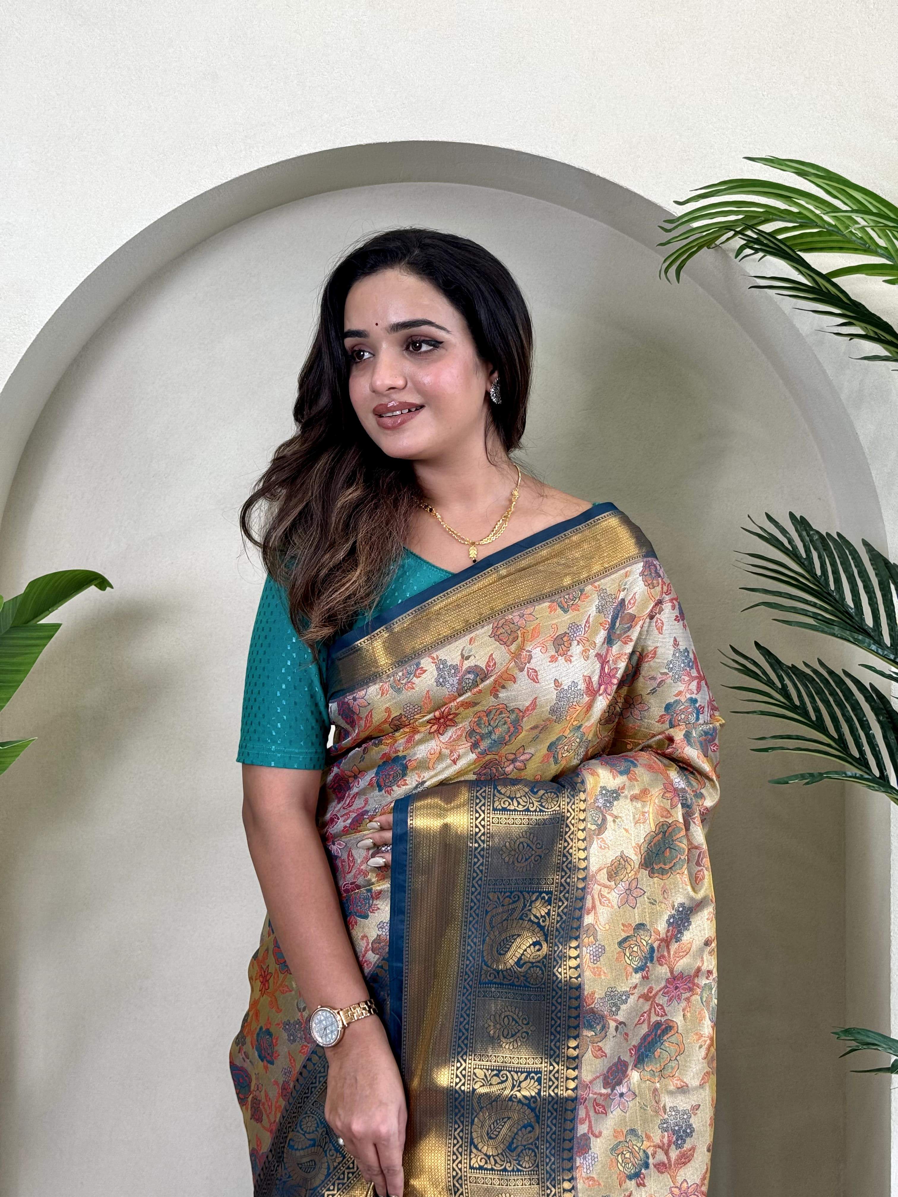 Festival Wear Trendy Orange Silk Zari Saree