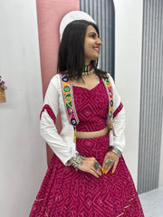 Ravishing Red Georgette Ribbon Work Lehenga Choli