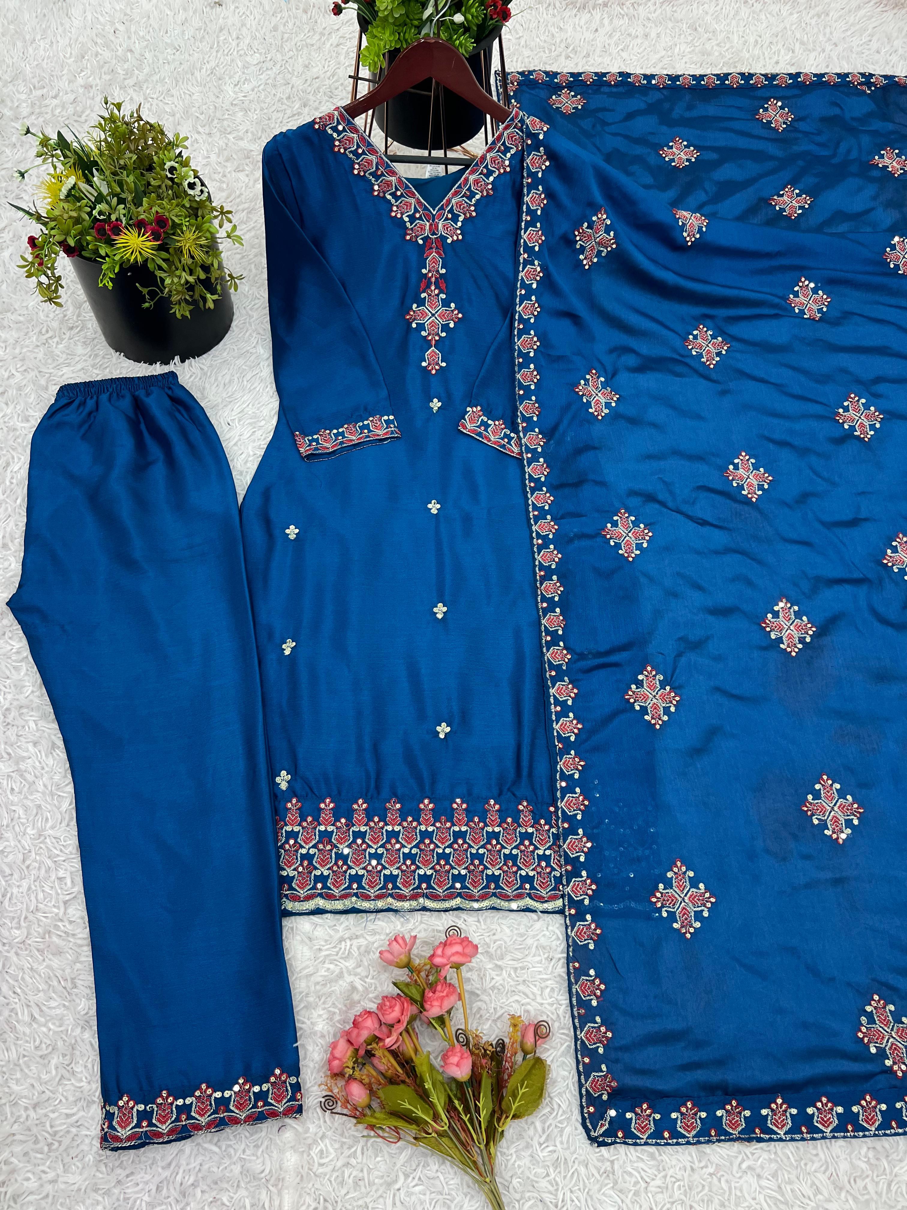 Amazing Pink Chinon Silk Sequence Work Anarkali Suit